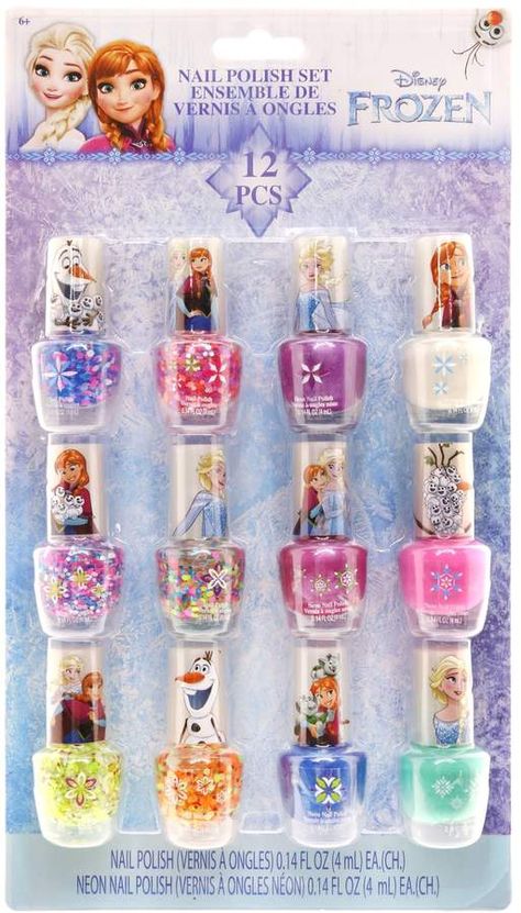 Disney's Frozen Anna & Elsa Nail Polish Set Elsa Stuff, Elsa Nails, Disney Frozen Nails, Elsa Toys, Disney Frozen Toys, Frozen Nails, Anna Und Elsa, Frozen Toys, Makeup Kit For Kids