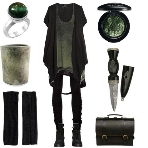 Moss and Stone by maggiehemlock on Polyvore featuring mode, Edun, Donna Karan, Barbara I Gongini, Zara, Beara Beara, Chen Fuchs Jewelry, Pieces, MAC Cosmetics and HomArt Witchy Outfits, Strega Fashion, Look Grunge, Witch Fashion, Witchy Fashion, Modern Witch, Witch Outfit, Looks Black, Coven