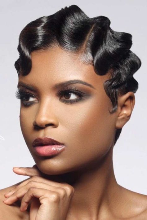 Finger Waves Black Hair, Finger Waves Short Hair, Beyonce Hair, Finger Wave Hair, Finger Wave, Finger Waves, Short Sassy Hair, Sassy Hair, Athletic Hairstyles