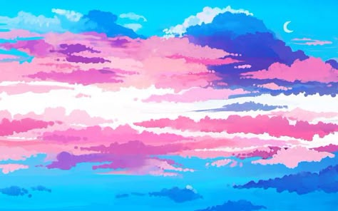 Pride aesthetic..love it. Trans Wallpaper, The Sky, Pastel, Paint, Pink, Blue