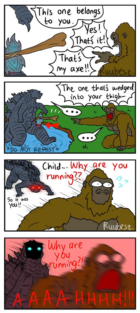 Godzilla As A Human, Funny Godzilla, Godzilla Comic Art, Godzilla Comics Funny, Ruubesz Godzilla Comic, Godzilla And Mothra, Godzilla X Kong, Godzilla X Mothra, Godzilla Fanart