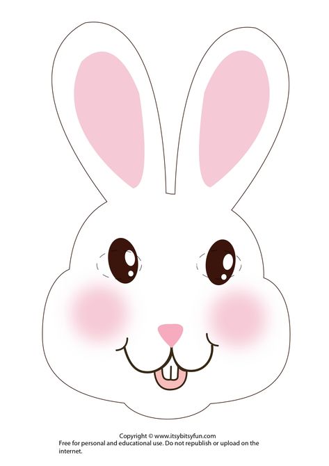 White Bunny Easter Mask Template Bunny Face Template, Mask Template Printable, Easter Bunny Template, Animal Masks For Kids, Easter Bunny Pictures, Bunny Templates, Bunny Mask, Face Template, Writing Prompts For Kids