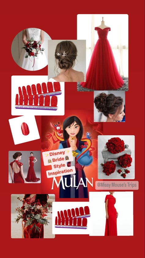 Mulan Prom Dress, Mulan Dress Inspired, Mulan Wedding, Mulan Dress, Disney Bride, Disney Wedding, Theme Wedding, Bride Style, Color Street