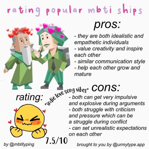 UMT - Personality Matching App no Instagram: “Find your ENFP or INFJ on @urmytype.app , our personality-based matching app👥❤️ . Credit: @mbtityping . #urmytype #mbti #mbtimemes…” Enfp X Infj Relationship, Infj Enfp Relationships, Enfp Infj Relationship, Enfj X Infj Couple, Enfp And Infj Relationships, Entj X Infj, Entp And Infj, Enfp X Infj, Enfp Infj