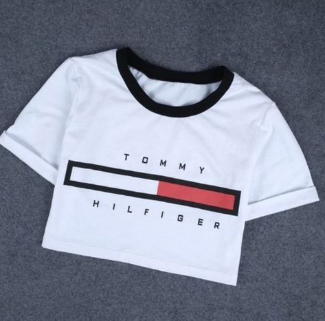 Tommy Hilfiger Crop Top- Tommy Girl Crop Top- Hilfiger Shirt-90's Vintage Clothing-Crop Top-Teen Christmas Gift Tommy Hilfiger Crop Top, Stil Boho, Paris Mode, Girls Crop Tops, Tommy Hilfiger Outfit, Shirts For Teens, Tommy Hilfiger Shirts, Crop Top Outfits, Cropped Tops