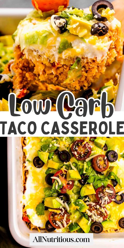 Low Carb Taco Casserole Low Calorie Family Dinners Healthy Meals, Lowcarb Healthy Dinner Recipes, Supper Ideas Low Carb, Healthy Supper Recipes Clean Eating, Clean Casserole Recipes, Low Carb Recipes No Dairy, Bariatric Family Dinner, Low Carb Dinner Ideas Family, Low Carb Low Starch Recipes