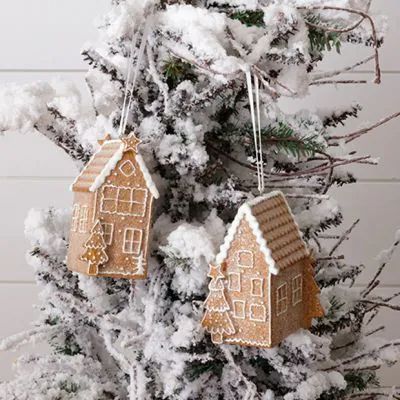 Gingerbread Birdhouse, Gingerbread House Ornaments, Birdhouse Ornament, Wood Bead Chandelier, Vintage Farmhouse Style, Ornament Exchange, Winter Light, Gingerbread Houses, House Ornaments