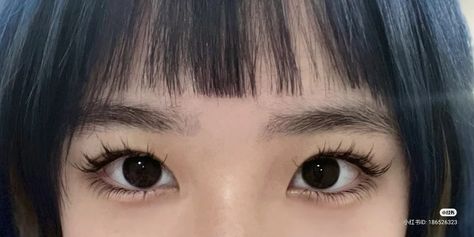 Douyin Makeup Eyelashes, Eyelashes Korean Style, Dolly Feline Eyes, Uzzlang Eyes, Korean Eyes Aesthetic, Asian Eye Aesthetic, Pretty Eye Shape, Doll Eyes Aesthetic, Korean Eye Drawing