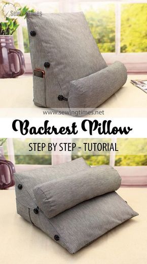 DIY Triangle Backrest Pillow | How to make a Reading Bedrest With Neck Roll Pillow [sewingtimes] Backrest Pillow On Bed, Neck Pillow Pattern, Fabric Art Diy, Neck Roll Pillow, Roll Pillow, Mom Ideas, Wedge Pillow, Fabric Sewing Patterns, Free Sewing Patterns