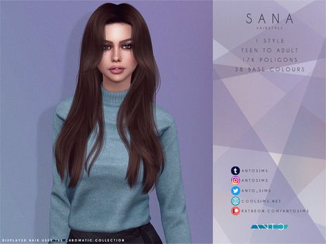 Sana Hair, Aurora Hair, Sims 4 Tsr, Glow Hair, Cc Hair, Sims Packs, Pelo Sims, Sims 4 Downloads, Female Hair