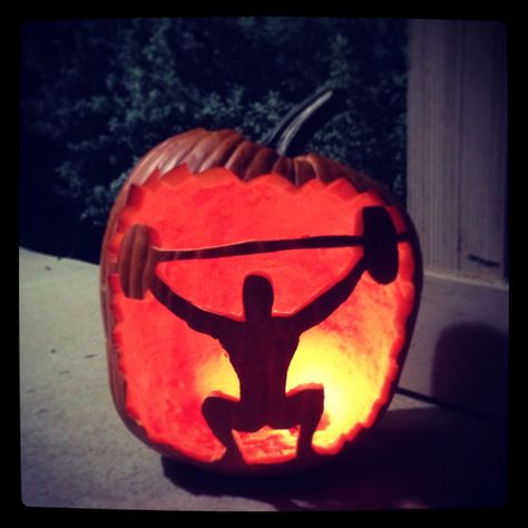 Crossfit pumpkin! :) #amplifyendurance #paleo @Vic Icasas #crossfit #lift #pumpkin #halloween Gym Halloween Decor, Pumpkin Designs, Halloween Pumpkin Designs, Party Inspo, Pumpkin Ideas, Carving Ideas, Pumpkin Halloween, Pumpkin Design, Painted Pumpkins