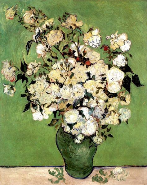 Van Gogh Still Life, Van Gogh Flowers, Vase Of Roses, Istoria Artei, Vincent Van Gogh Art, Vincent Van Gogh Paintings, Arte Van Gogh, Poster Classic, Van Gogh Museum