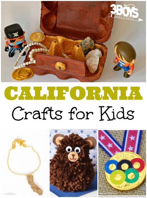 Get to know the Gold Rush State with these fun California crafts for kids! Around The World Crafts For Kids, California Activities, Daycare Organization, State Crafts, The Gold Rush, My Father's World, Running On The Beach, California History, 3 Boys