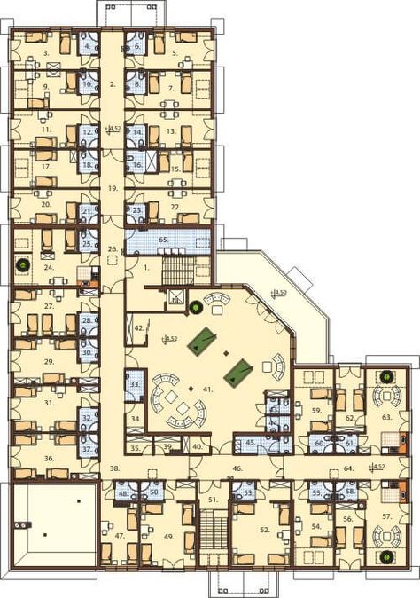 Commercial and catering building with accommodation for rent. #commercialbuilding #catering . #Hostels_Design_Plan #Bloxburg_Hotel_Layout_Exterior #Hostel_Plans_Architecture #Hotel_Plan_Design Hostels Design Plan, Hostel Plans Architecture, Building Plans Architecture, Hotel Plan Design, Hotel Project Architecture, Hotel Plans, Hotel Room Design Plan, Service Room, Hospital Plans