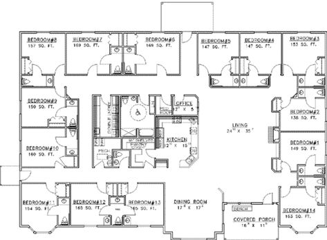 Large House Plans, 6 Bedroom House Plans, Hotel Floor Plan, Hotel Floor, House Layout, House Plans And More, Traditional House Plan, Bedroom Floor Plans, Traditional House Plans