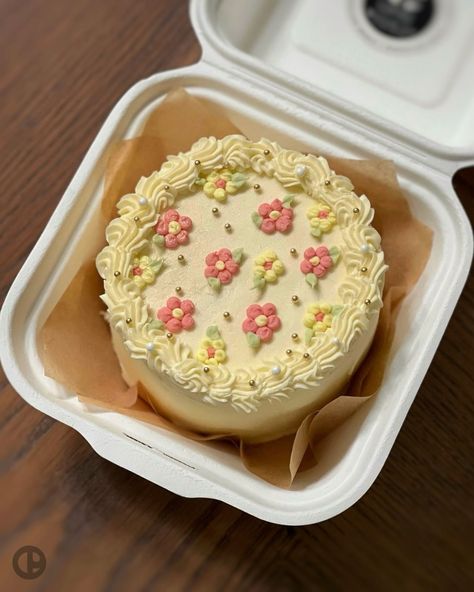 Lunchbox Cakes 🌼🍃🌸 Small Lunchbox Cakes, Cute Lunchbox Cake Ideas, Vintage Lunchbox Cake, Cute Lunchbox Cakes, Bento Cakes Aesthetic, Bento Box Cake Design, Bento Cake Decoration, Mini Lunchbox Cakes, Picnic Cake Ideas