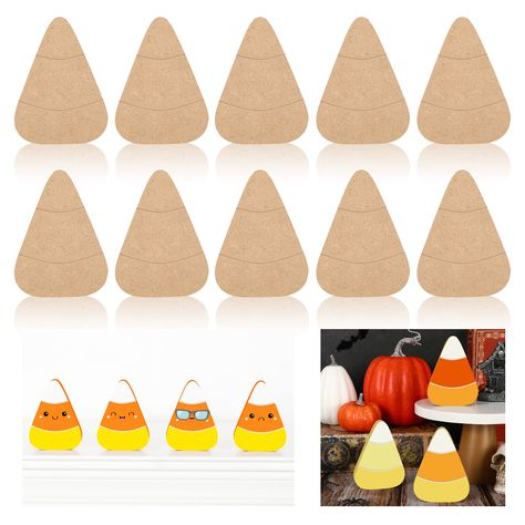 PRICES MAY VARY. Wooden Cutout Set – The package includes 10pcs of wooden cutouts, each measures 4inch in height, sufficient quantity and proper size can satisfy your different needs, allows you to DIY crafts or make decorations. Candy Corn Shape – Our unfinished wooden cutouts are designed in candy corn shape, and there are lines in the surface, easy for you to color, this classic Halloween element design is suitable for tiered tray decoration and table sign. Premium Material – The wooden candy Wooden Candy Corn, Signs For Halloween, Diy Tiered Tray Decor, Wooden Halloween Decorations, Diy Tiered Tray, Candy Corn Crafts, Candy Corn Decorations, Classic Candy, Block Craft