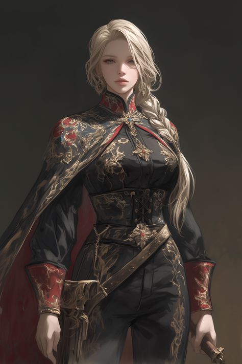 Royal Character Design Female, Anti Hero Character Design, Warhammer Female, Female Artificer, Female Leather Armor, Female Mage, Female General, 3d Karakter, Female Character Concept