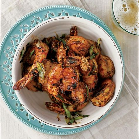 Peel-and-Eat Shrimp with Barbecue Spices American Appetizers, Tequila Lime Shrimp, Bobby Flay Recipes, Grilled Turkey Burgers, Grilled Oysters, Lime Shrimp, Spicy Salmon, Honey Mustard Chicken, Bobby Flay