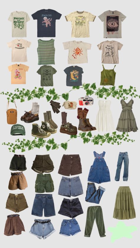 Camping Inspired Outfits, Science Fair Outfits, Ecologist Outfit, Scotland Outfit Ideas Summer, Cottage Core Outfit Inspiration, Earthy Style Summer, Field Biologist Outfit, Farmercore Outfits, Naturalism Outfits