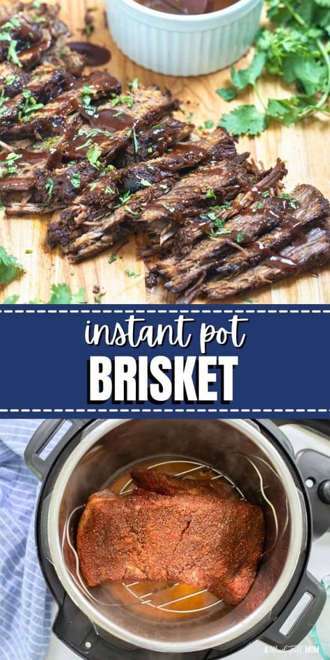 Made with a delicious sweet and smoky spice rub and ready in under 2 hours, Instant Pot Brisket is a faster alternative to a BBQ favorite. Pressure Canning Beef Brisket, Pressure Cooker Brisket, Instant Pot Beef Brisket, Instant Pot Brisket, Brisket Smoked, How To Cook Brisket, Slow Cooker Brisket, Homemade Bbq Sauce, Brisket Recipe