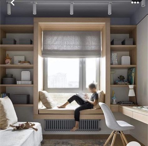 Window Built Ins With Bench, Window Seats Ideas, Cushions Diy, Window Seat Design, Window Seats, Kids Interior Room, Small Room Design, Home Room Design, Window Seat