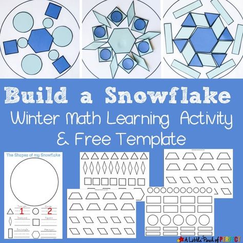 Craft With Shapes, Build A Snowflake, Winter Stem Activities, Winter Classroom Activities, Winter Math Activities, Steam Activity, Elementary Math Classroom, Winter Activities Preschool, Free Activities For Kids