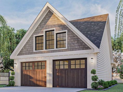 Detached Garage Designs, Garage Plans With Loft, Garage Plans Detached, Carriage House Garage, Farmhouse Garage, Garage Guest House, Loft Plan, Carriage House Plans, Garage Loft