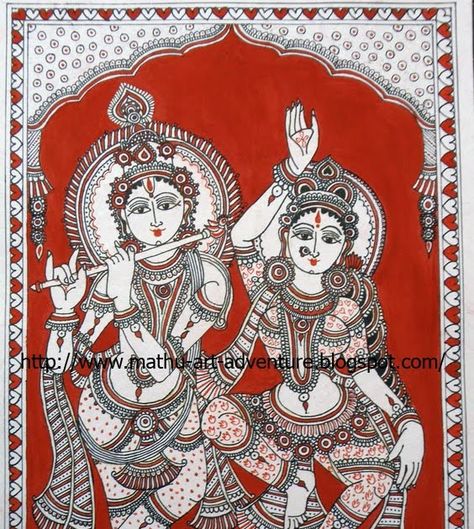 Traditional Indian Paintings: Kalamkari - Radha Krishna Divine Paintings, Warli Paintings, Kalamkari Art, Phad Painting, Indian Traditional Paintings, Ancient Indian Art, Kalamkari Designs, Madhubani Paintings, Kalamkari Painting