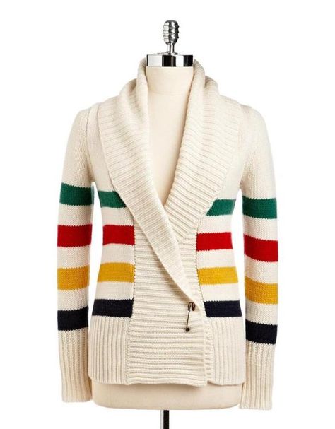 Hbc Stripes, Hudson Bay Blanket, Hudson Bay Company, Hudson Bay, Layered Sweater, Chic Sweaters, Wrap Cardigan, Knitting Women Sweater, Sweaters Oversized