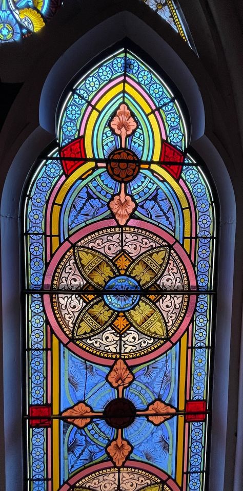 Beautiful Victorian Gothic Antique Stained Glass Windows - Etsy Pretty Stained Glass Windows, Stained Glass Patterns Gothic, Gothic Cathedral Window, Victorian Stained Glass Windows, Gothic Stained Glass Windows, Arch Painting, Victorian Stained Glass Panels, Church Stained Glass Windows, Building Reference