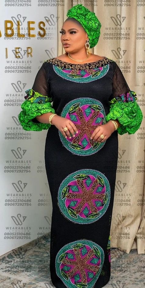 Ankara And Lace Combination Styles Gown, Materials Gown Style, Boubou Styles For Women, Ankara Long Gown, African Shirts For Men, Combination Fashion, African Fashion Designers, Lace Gown Styles, Afrikaanse Mode