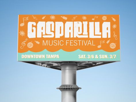 Gasparilla Music Festival - Billboard by Colby Clites on Dribbble Outside Lands Festival, Beer Festival Poster, Banners Music, Music Festival Logos, Creative Wall Design, Billboard Advertising, Festival Logo, Mockup Photoshop, Billboard Design