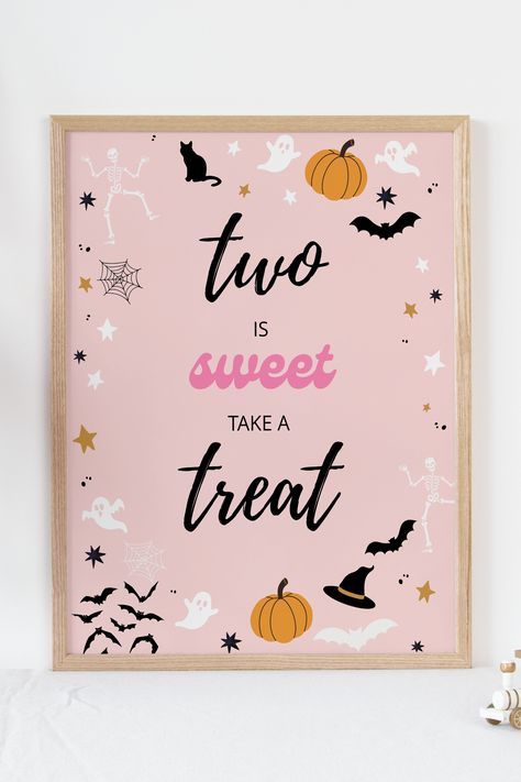 Sweet Table Sign, Gift Table Signs, Pink Ghost, Spooky Party, 2nd Birthday Party Themes, Spooktacular Halloween, Ghost Decoration, Halloween Party Themes, Birthday Halloween Party