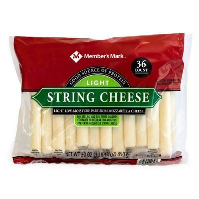 Natural Sources Of Protein, Cheese Snacks, String Cheese, Sleepover Food, Light String, Members Mark, Monterey Jack Cheese, Sam's Club, How To Make Cheese