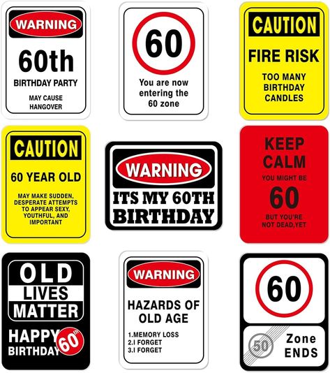 Amazon.com: 60th Birthday Decorations - 9 PCs 60 Years Funny Signs 60s Decorations, 60th Party Yard Garden Banner Table Centerpieces Door Wall Windows Signs Picture Props for Men Women, Happy Bday Old Decor : Home & Kitchen 60th Birthday For Men Decoration, 60 Birthday Party Decoration For Women, 60 Th Birthday Party Ideas For Men Decoration, Mens 60th Birthday Party Decorations, 60 Birthday Men, Man 60th Birthday Party Ideas, 60 Birthday Decorations Women, 60th Birthday Ideas For Man, 60 Year Old Birthday Ideas Men