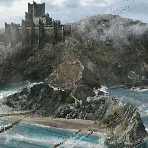 Craig Aesthetic, Dragonstone Castle, House Of Salt And Sorrows, Game Of Thrones Castles, Castle Exterior, Aegon Targaryen, Daemon Targaryen, Castle Aesthetic, Asoiaf Art