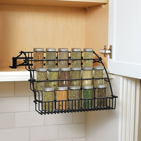 10 Smart Ways to Organize and Store Your Spices Pull Down Spice Rack, 3 Tier Spice Rack, Spice Rack Storage, Cabinet Spice Rack, Kitchen Ikea, Spice Rack Organiser, Kitchen Organization Diy, Diy Kitchen Storage, Spice Storage