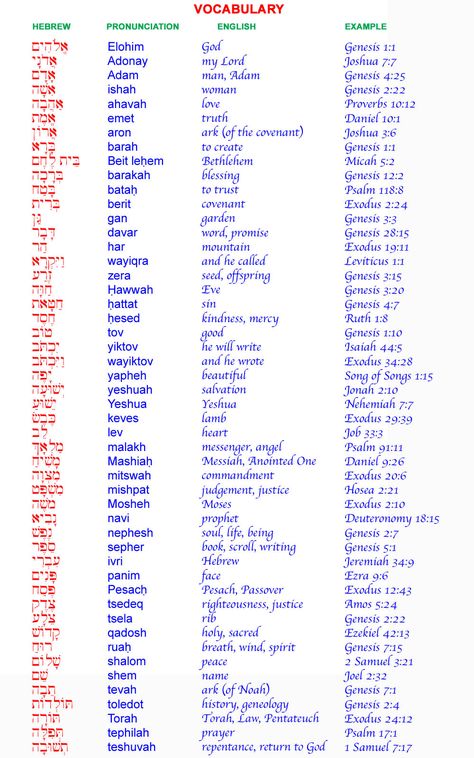 50 Hebrew words, many from the Books of Genesis and Exodus in the Law of Moses or Torah. Hebrew Fonts, Learn Hebrew Alphabet, Law Of Moses, Hebrew Language Learning, Tattoo Christian, Hebrew Language Words, Hebrew Vocabulary, Starověký Egypt, Messianic Jewish