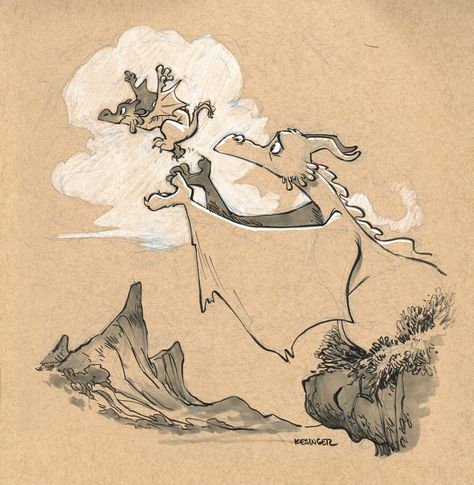 Brian Kesinger, Magic Creatures, Dragon Illustration, Dragon Print, Cute Dragons, Dragon Drawing, Mystical Creatures, Dragon Art, A Drawing