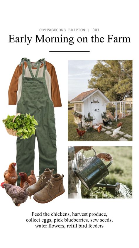 Farm Clothing Style, Chic Farm Outfits, Farmcore Aesthetic Outfit, Farm Outfit Women Summer, Farm Core Outfit, Farm Wife Aesthetic, Farming Outfit Women, Farm Fashion Women, Garden Aesthetic Outfit