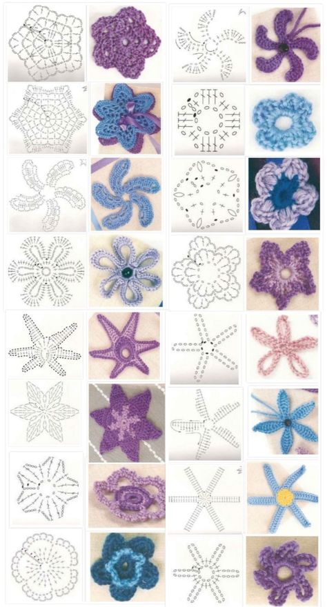 Crochet Studio, Simpul Makrame, Knit Slippers, Crochet Flowers Easy, Crochet Stitches Guide, Crochet Jewelry Patterns, Crocheted Flowers, Crochet Motif Patterns, Form Crochet