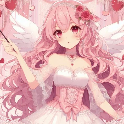 Cupid Anime, Cupid Pfp, Cupid Oc, Girl Heaven, Get Shot, Anime Oc, Art Sketchbook, Chocolates, Sketch Book