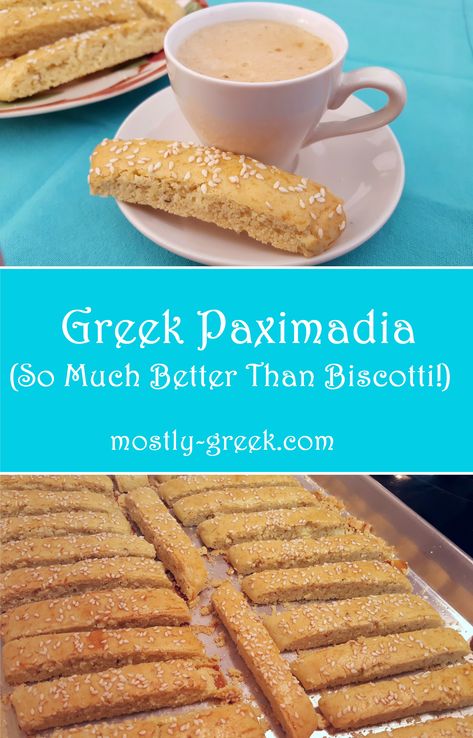 Greek Biscotti, Paximadia Greek, Greek Cookies Recipes, Paximathia Recipe, Greek Bread, Greek Cake, Cypriot Food, Greek Recipes Dessert, Greek Pastries