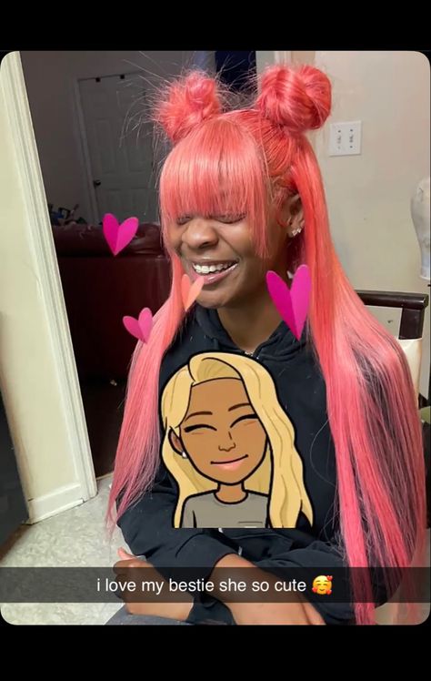 Pink Lace Front Wig With Bangs, Pink Wig With Bangs, Pink Wig, Colored Wigs, Wig With Bangs, Black Wig, Hair Stuff, Wigs With Bangs, Pink Lace