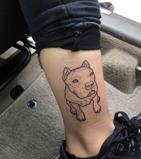 Pitbull Outline Tattoo, Staffy Tattoos, Pitbull Outline, Pitbull Tattoo Ideas, Pitbull Tattoos, Dog Outline Tattoo, Pitbull Tattoo, Dog Outline, Outline Tattoo