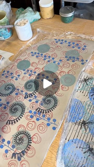 Kathy Clay Classroom on Instagram: "I can’t stop silkscreening on clay with AMACO Velvet Underglazes. #amacovelvetunderglaze #amaco #amacovelvets #amacobrent #printingonclay #printingonclay #clayshare #k12clay" Monoprint On Clay, Monoprinting On Clay, Ceramic Monoprinting, Clay Monoprinting, Amaco Brent, Contemporary Folk Art, Pottery Videos, March 5, Monoprint