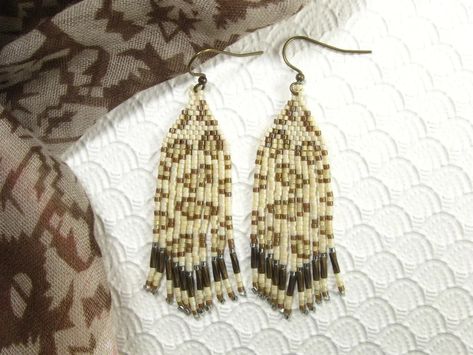 Leopard Print Delica Seed Bead Brick-stitch Tassel Fringe Earring Pattern - Etsy Fringe Earring Pattern, Fringe Earring, Bugle Beads, The Leopard, Leopard Animal, Earring Patterns, Tassel Fringe, Brick Stitch, Fringe Earrings