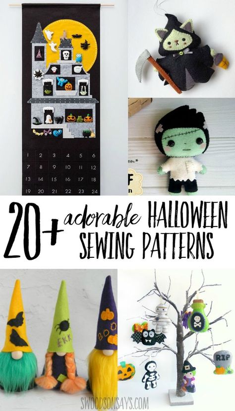 Check out these adorable Halloween stuffed animals and home decor sewing patterns! There is something spooky or sweet for everyone to make and love. #halloween #sewing #crafts Halloween Stuffed Animals Diy, Halloween Stuffed Animals, Spooky Sewing, Halloween Sewing Crafts, Halloween Sewing Patterns, Sewing Halloween, Goth Diy, Gothic Crafts, Plushies Diy