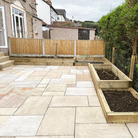 Absolute Landscapes Yorkshire on Instagram: “Before & after Indian Sandstone paving in Raj Green finished with Joint it Simple in Grey. #paving #indiansandstonepatio #rajgreen…” Raj Green Sandstone Patio Ideas, Yorkshire Stone Patio, Sandstone Patio, Grey Paving, Indian Sandstone, Indian Stone, Extension Plans, House Extension Plans, Sandstone Paving